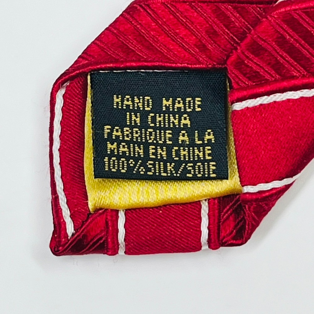 Donald J Trump Necktie Mens 61" Red Striped Silk Signature Collection Power Tie - Picture 7 of 11